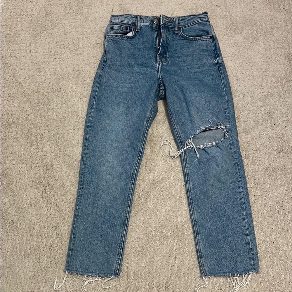Distressed Blue Jeans